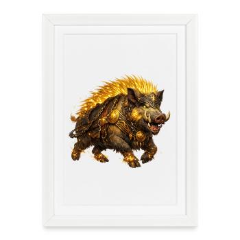 Gullinborsti – The Golden Boar of the Vikings - Framed poster (27 × 37 cm) - white - Front