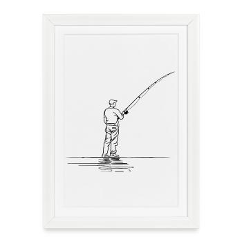 Dessin de Fischer - Affiche encadrée (27 × 37 cm) - blanc - Devant