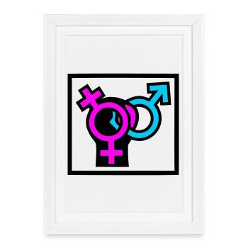 Gender Symbols Pride Icon - Framed poster (27 × 37 cm) - white - Front