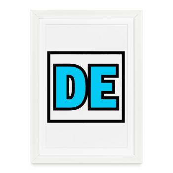 DE Initials Letters Logo - Framed poster (27 × 37 cm) - white - Front