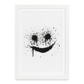 smilie smiley smileys gesicht face - Framed poster (27 × 37 cm) - white - Front