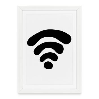 WiFi - Affiche encadrée (27 × 37 cm) - blanc - Devant