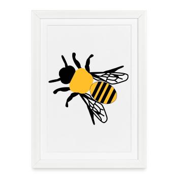 Biene klein - Gerahmtes Poster (27 × 37 cm) - Weiß - Vorne