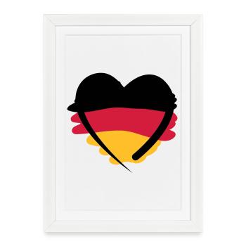 Deutschland Herz | German Heart | Art - Framed poster (27 × 37 cm) - white - Front