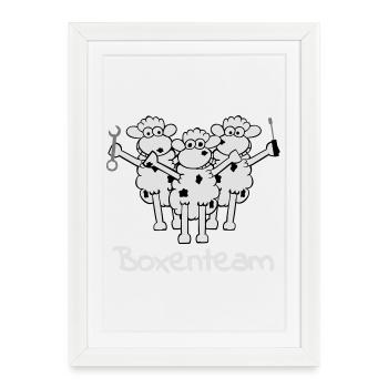 boxenteam_text_w_3f - Framed poster (27 × 37 cm) - white - Front
