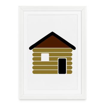 maison - Affiche encadrée (27 × 37 cm) - blanc - Devant