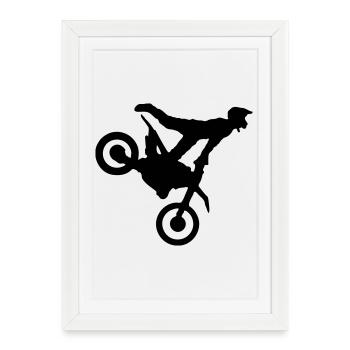 Motocross - Gerahmtes Poster (27 × 37 cm) - Weiß - Vorne
