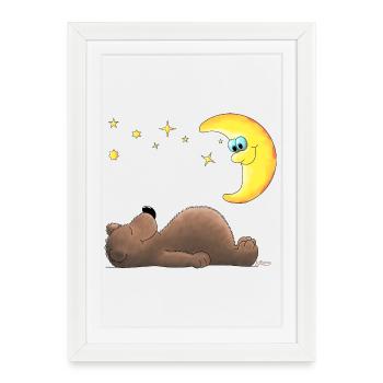 ours en peluche - Affiche encadrée (27 × 37 cm) - blanc - Devant