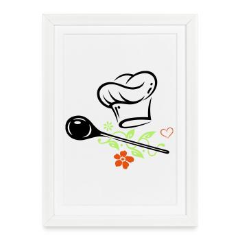 Cuillère en bois - Affiche encadrée (27 × 37 cm) - blanc - Devant