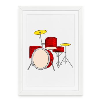 percussion - Affiche encadrée (27 × 37 cm) - blanc - Devant