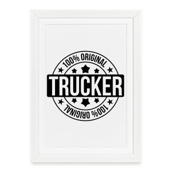 Trucker - Affiche encadrée (27 × 37 cm) - blanc - Devant