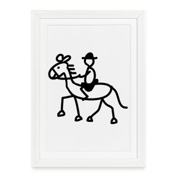 cavalier - Affiche encadrée (27 × 37 cm) - blanc - Devant