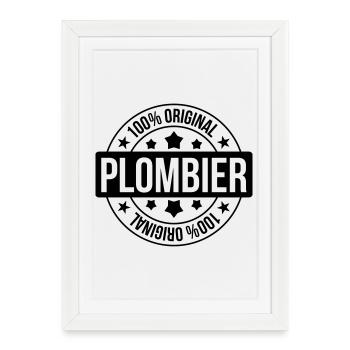 Plombier - Affiche encadrée (27 × 37 cm) - blanc - Devant