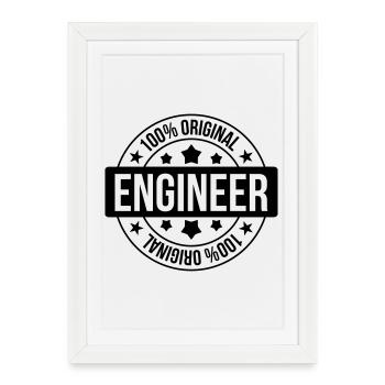 Engineer - Framed poster (27 × 37 cm) - white - Front