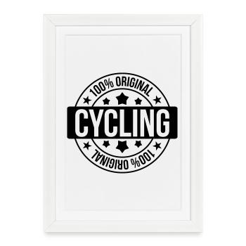 Cyclisme / Cycliste / Vélo / VTT / BMX - Affiche encadrée (27 × 37 cm) - blanc - Devant