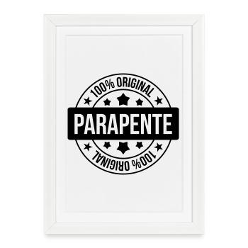 Parapente Parapentiste Sport Extrême Parachutisme - Affiche encadrée (27 × 37 cm) - blanc - Devant