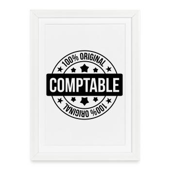 comptable / comptabilité / argent / Finance / Euro - Affiche encadrée (27 × 37 cm) - blanc - Devant