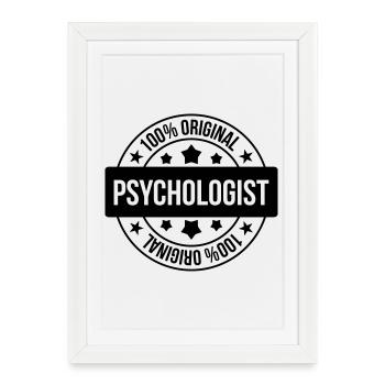 Psychologue / Psychiatre / Travail / Psychanalyste - Affiche encadrée (27 × 37 cm) - blanc - Devant