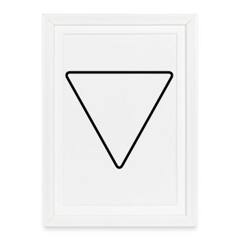 Dreieck mit abgerundeten Ecken als Warnschild - Gerahmtes Poster (27 × 37 cm) - Weiß - Vorne