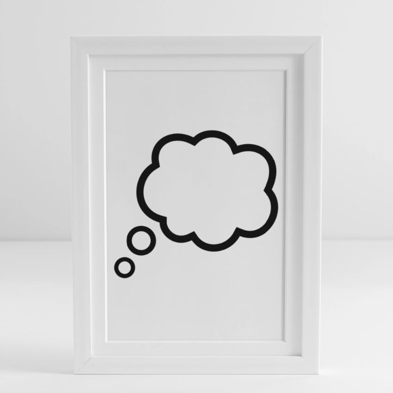 Thinking Bubble Comic Thought Bubble Bubble Thoughts Framed poster (27 × 37 cm)