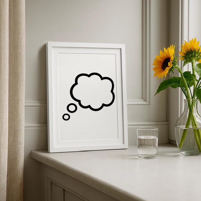 Thinking Bubble Comic Thought Bubble Bubble Thoughts Framed poster (27 × 37 cm)