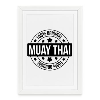Muay-thaï - Boxe Thaïlandaise - Affiche encadrée (27 × 37 cm) - blanc - Devant