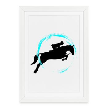 équitation - Affiche encadrée (27 × 37 cm) - blanc - Devant