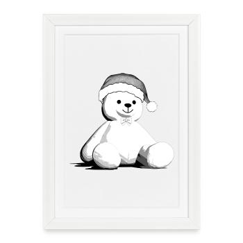 Ourson - Affiche encadrée (27 × 37 cm) - blanc - Devant