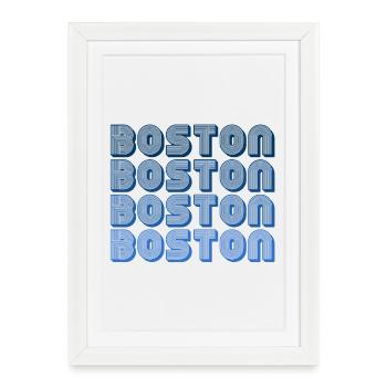 Boston Block Grid Pattern - Framed poster (27 × 37 cm) - white - Front