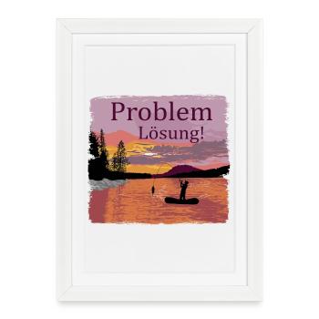 Problem Lösung Angeln - Gerahmtes Poster (27 × 37 cm) - Weiß - Vorne
