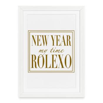 New Year My Time Rolexo – Luxury Statement - Gerahmtes Poster (27 × 37 cm) - Weiß - Vorne