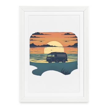 Campeur - Affiche encadrée (27 × 37 cm) - blanc - Devant