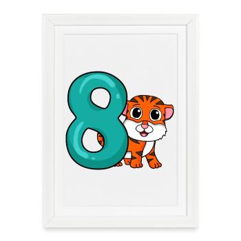 8 Birthday 8 years old with animal motif - eight - Framed poster (27 × 37 cm) - white - Front