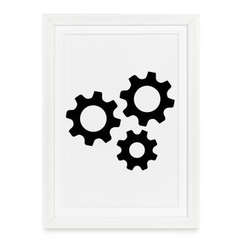 Gear Gearwheel Machines Work - Framed poster (27 × 37 cm) - white - Front