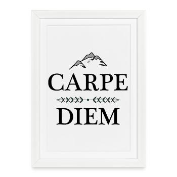 Carpe Diem - Affiche encadrée (27 × 37 cm) - blanc - Devant