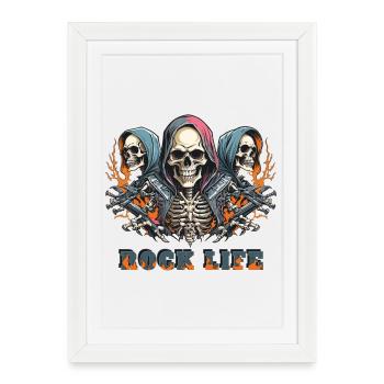 Rock Life - Framed poster (27 × 37 cm) - white - Front