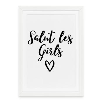 filles, salut les girls, meilleures amies - Affiche encadrée (27 × 37 cm) - blanc - Devant