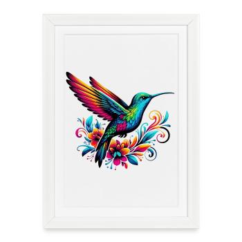 Hummingbird - Framed poster (27 × 37 cm) - white - Front