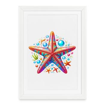Étoile de mer - Affiche encadrée (27 × 37 cm) - blanc - Devant