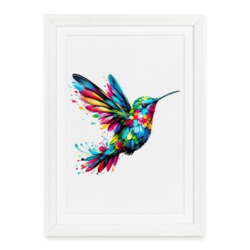 Colibri - Affiche encadrée (27 × 37 cm) - blanc - Devant