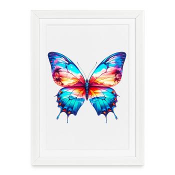 Papillon - Affiche encadrée (27 × 37 cm) - blanc - Devant