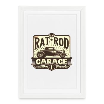 Ratsking Ratlook Shirt – Rustic Custom Style - Framed poster (27 × 37 cm) - white - Front
