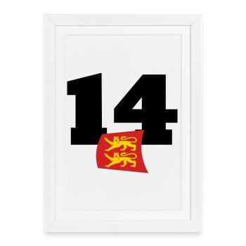 Normandie - Calvados - France - Affiche encadrée (27 × 37 cm) - blanc - Devant
