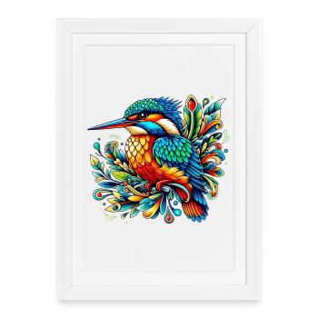 Kingfisher - Framed poster (27 × 37 cm) - white - Front