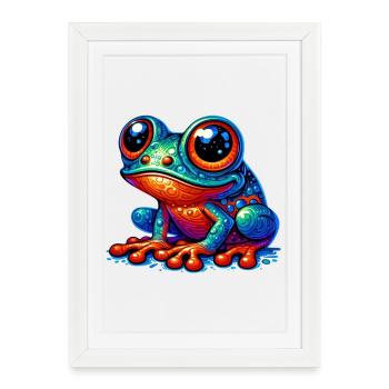 Grenouille - Affiche encadrée (27 × 37 cm) - blanc - Devant