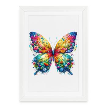 Papillon - Affiche encadrée (27 × 37 cm) - blanc - Devant
