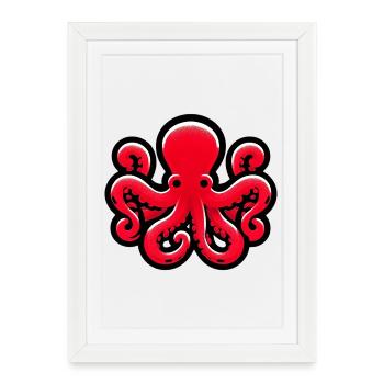 Octopus - Framed poster (27 × 37 cm) - white - Front