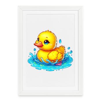 Caneton Canard Canard - Affiche encadrée (27 × 37 cm) - blanc - Devant