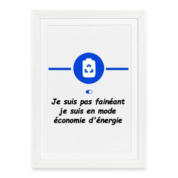 Mode économie d'énergie - Affiche encadrée (27 × 37 cm) - blanc - Devant