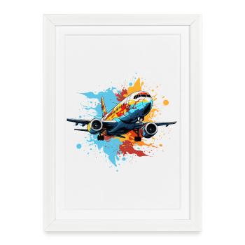 Airplane Graffiti - Framed poster (27 × 37 cm) - white - Front